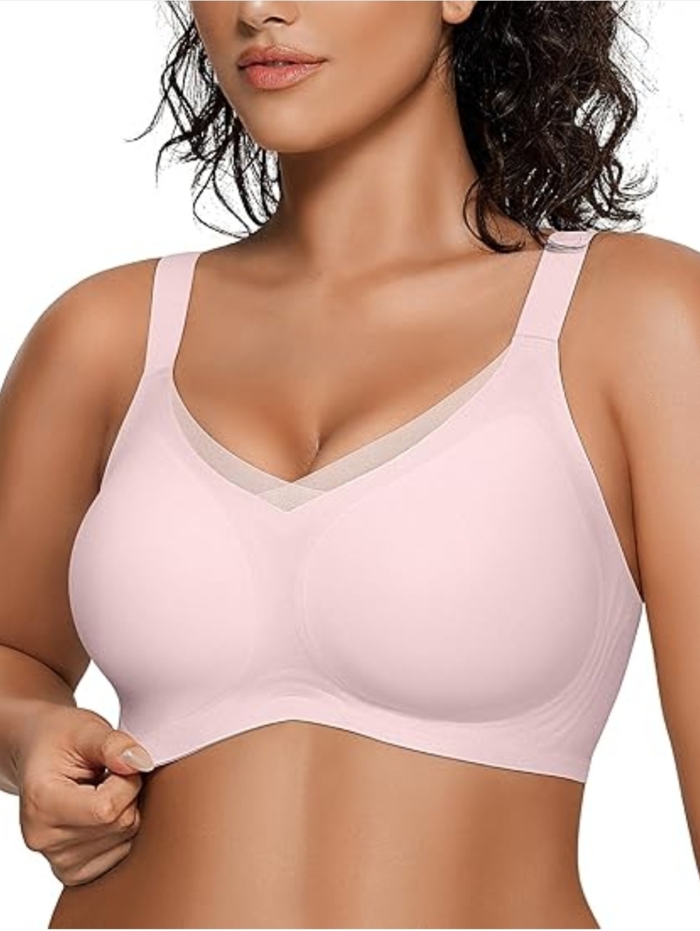 Oeak 3x Pink V Mesh Wireless Bra